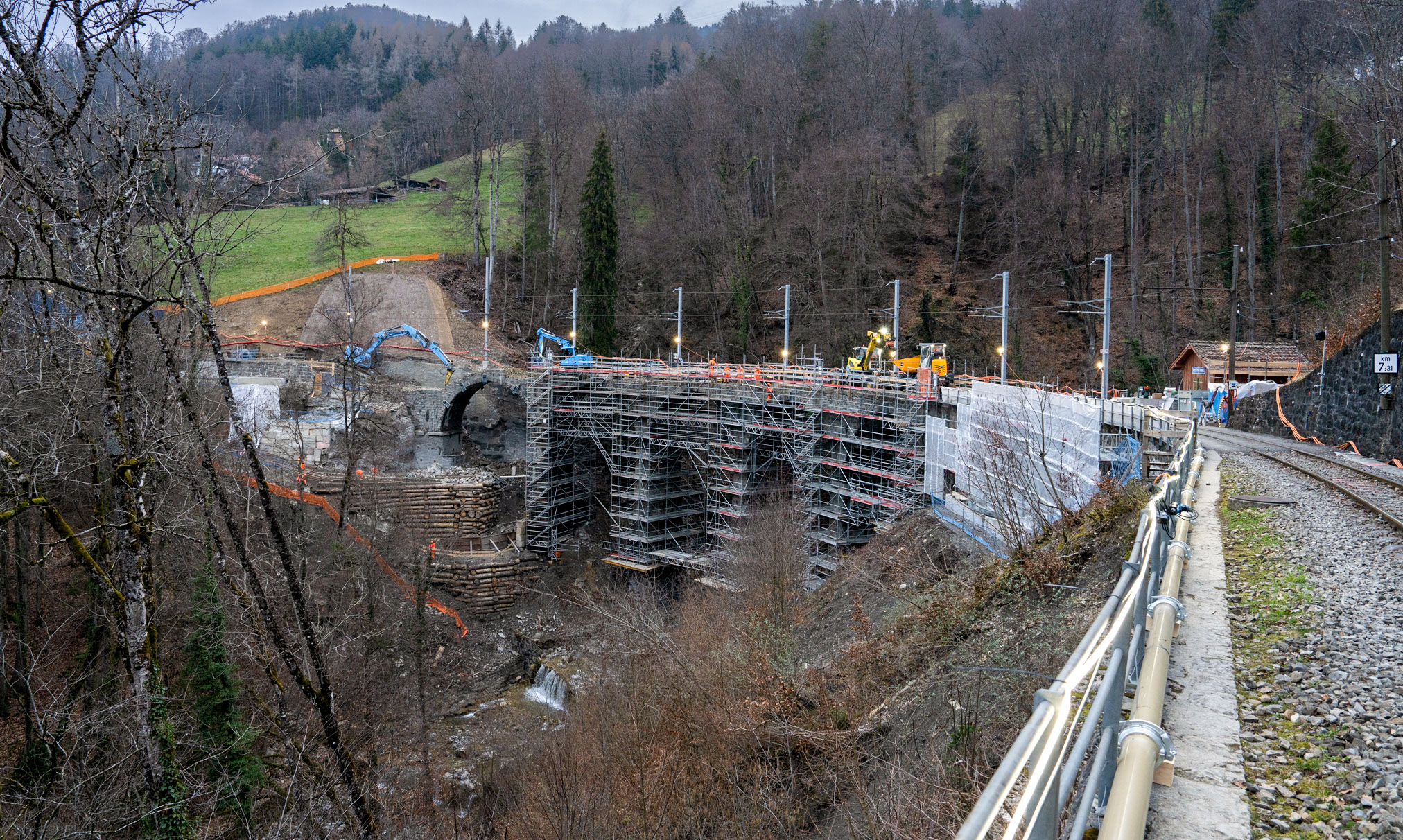 Construction Viaduc Baye de Clarens