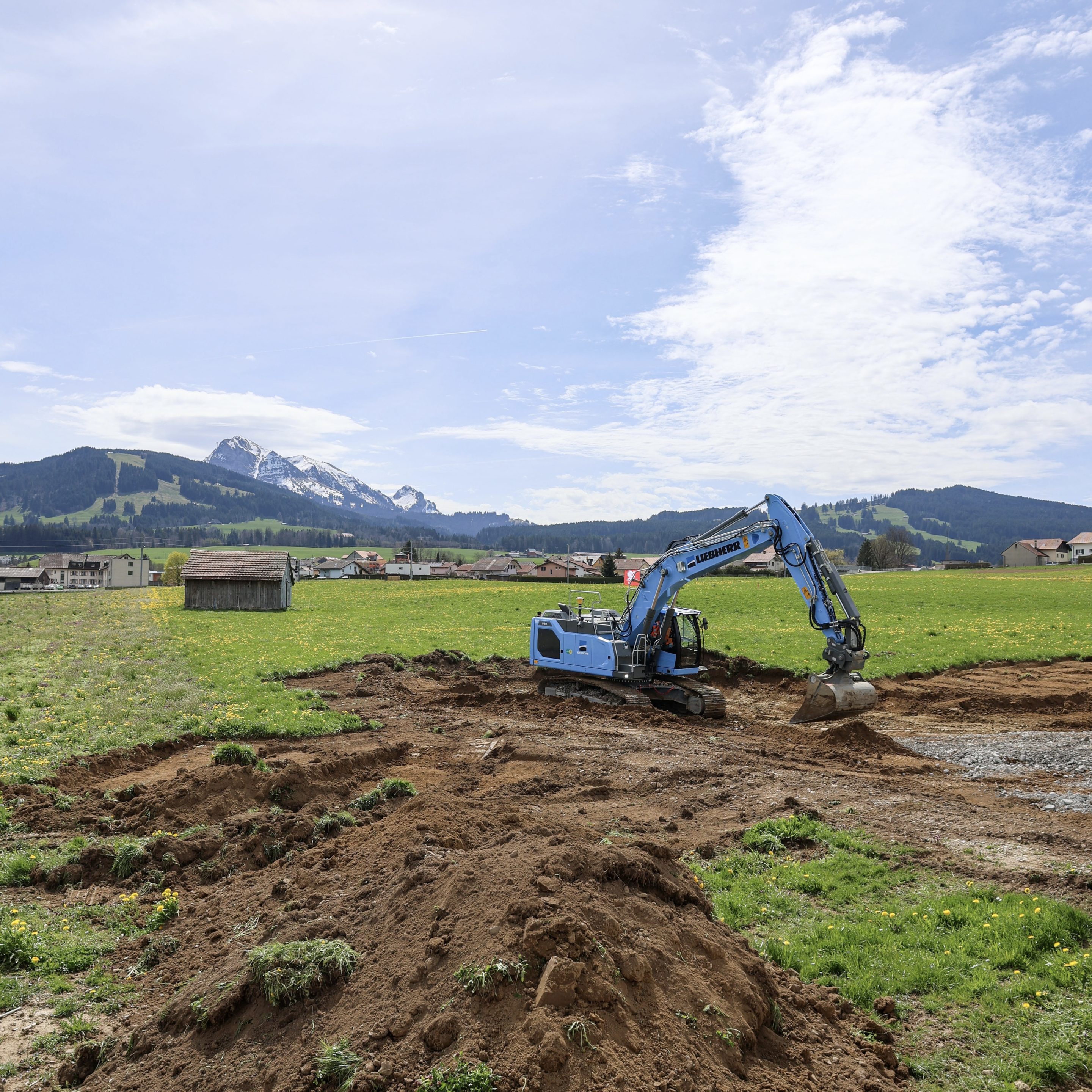 Construction du pôle bois à Vuadens