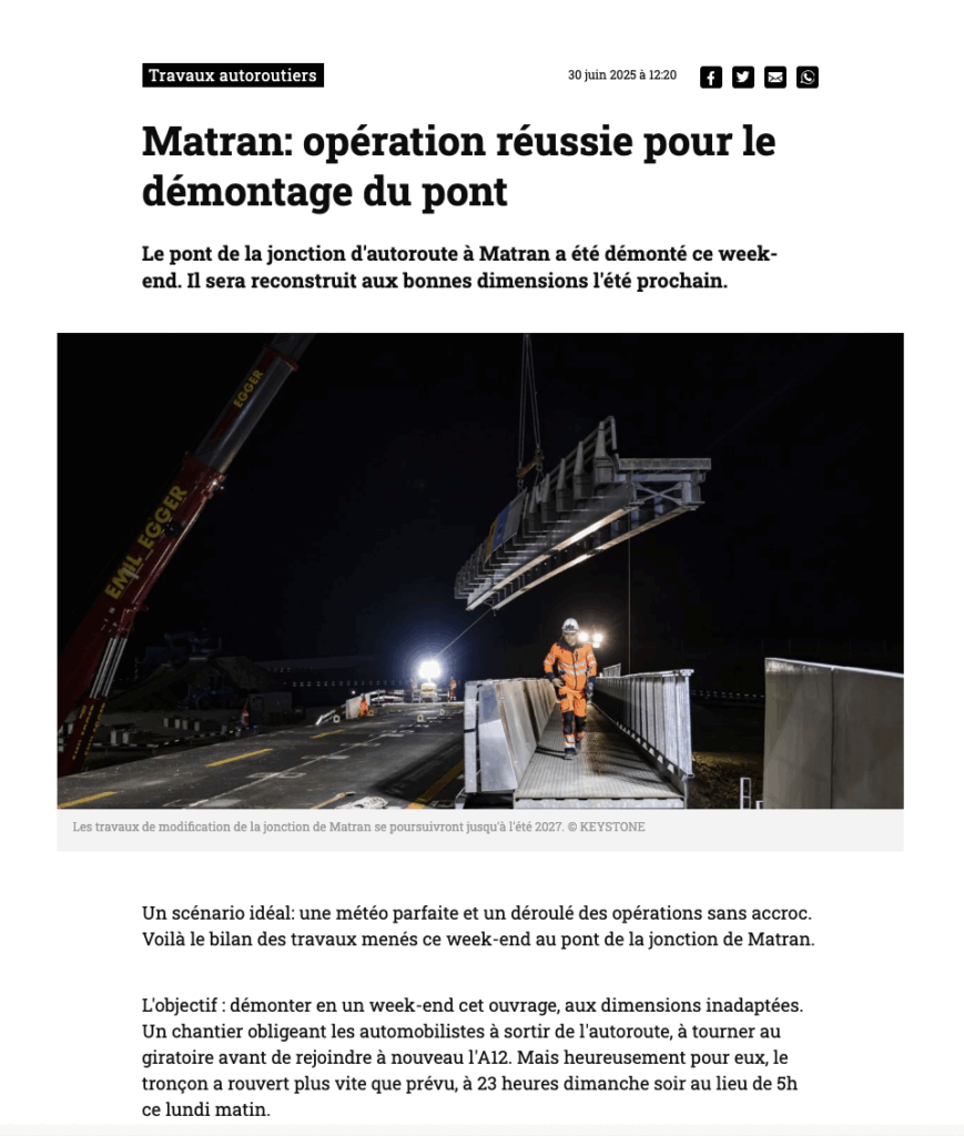 FRapp - Deconstruction du bont de Matran N12