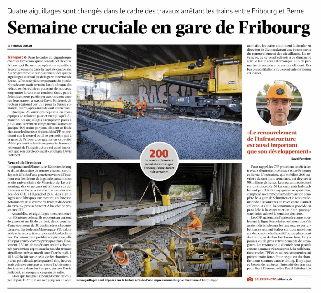 Groupe Grisoni_Travaux en gare de Fribourg